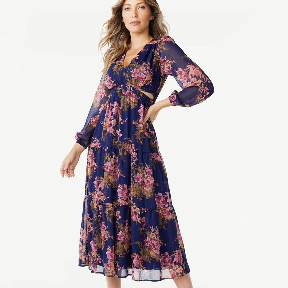 Beautiful Cut Out Long Sleeved Maxi